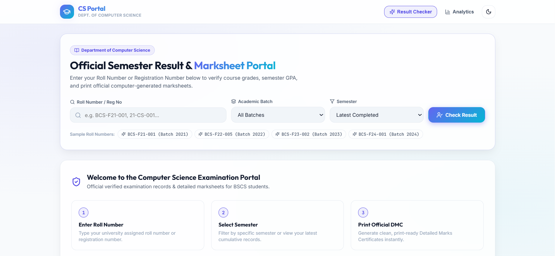 Result Checker
